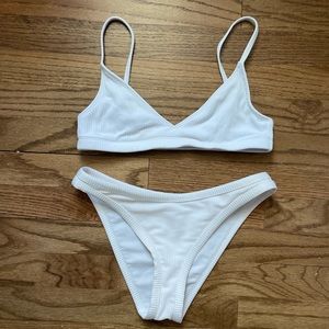 LA Hearts White Bikini Top + Bottom Swimsuit Set from Pacsun!